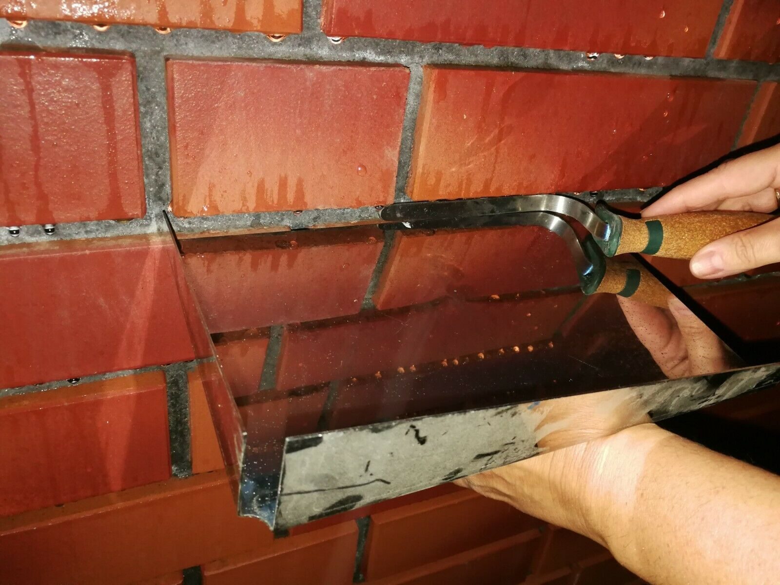 ConToo Fugenspachtel Fugblech 245x155mm + Trapezkelle + Fugenkelle 8mm KORKGRIFF