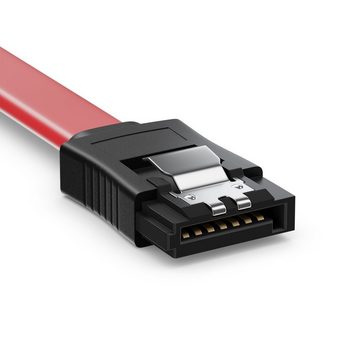 deleyCON deleyCON SATA Kabel Set 4x SATA III Kabel mit Stecker gerade + Strom Computer-Kabel