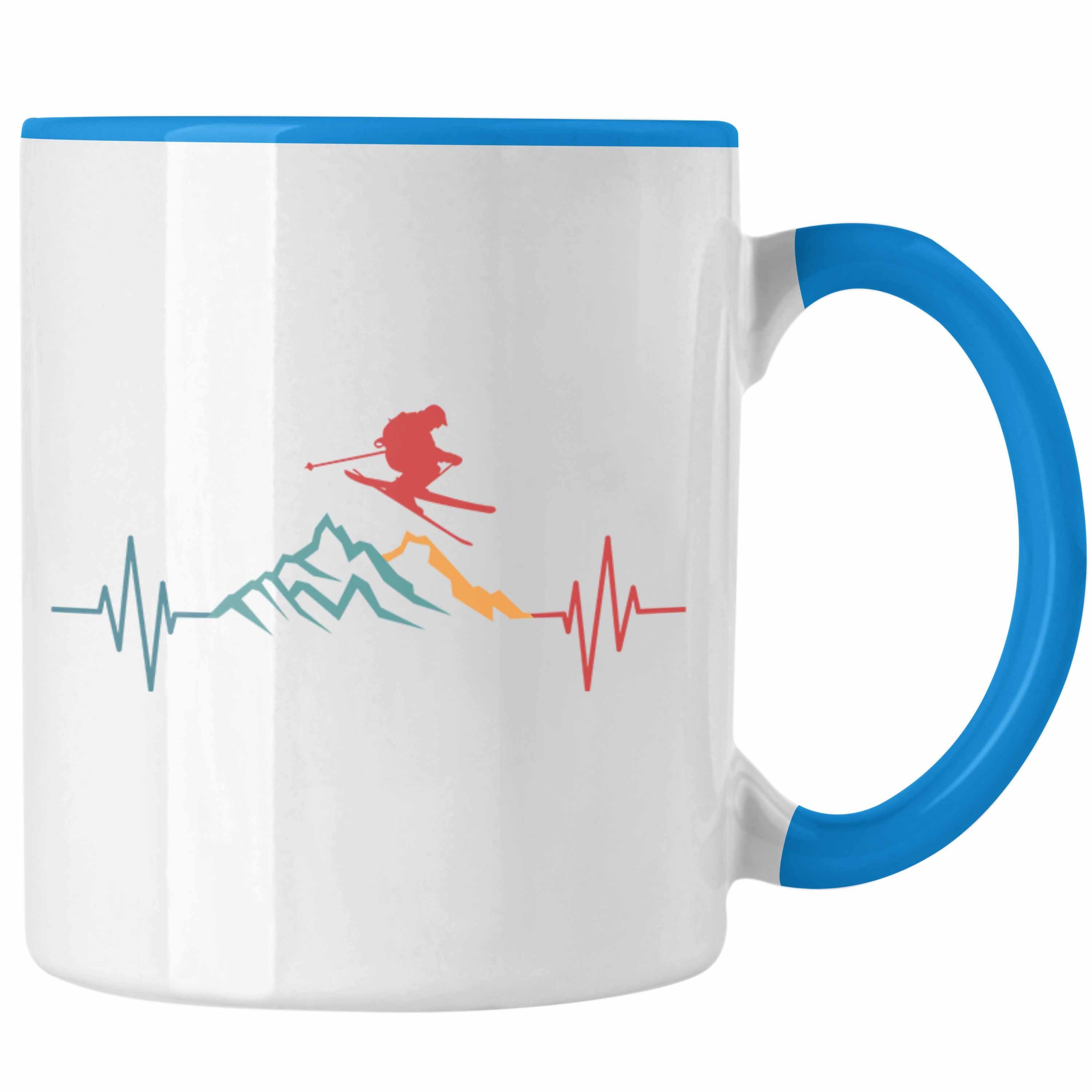 Ski Trendation Trendation Blau Grafik - Geschenkidee Geschenk Winter Geschenk Tasse Tasse Skifahrer