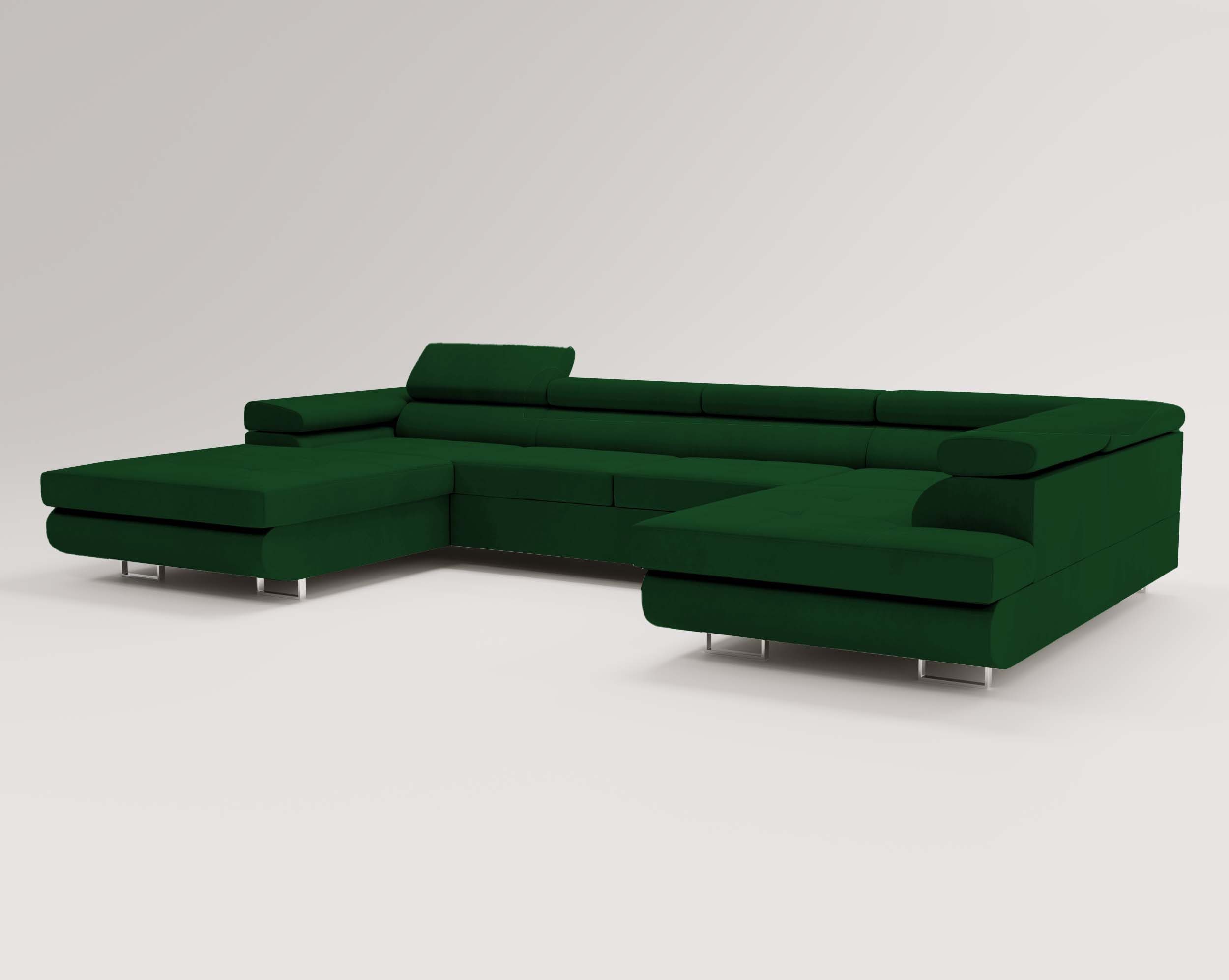 Goldstoff Wohnlandschaft mit Schlaffunktion, Couch für Wohnzimmer - Schlafs günstig online kaufen
