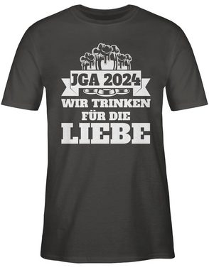 Shirtracer T-Shirt JGA 2024 - Wir trinken für die Liebe JGA Männer