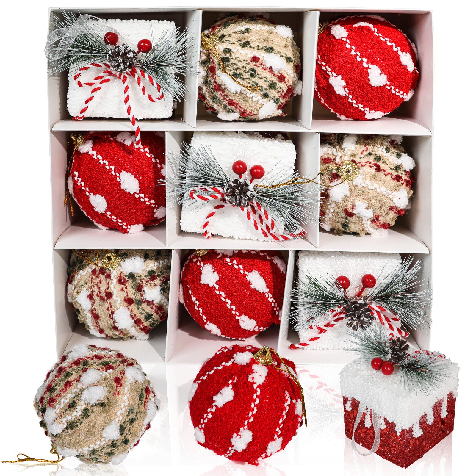 M&W DAS DESIGN Weihnachtsbaumkugel Christbaumschmuck Mini Outdoor Weihnachten 8CM