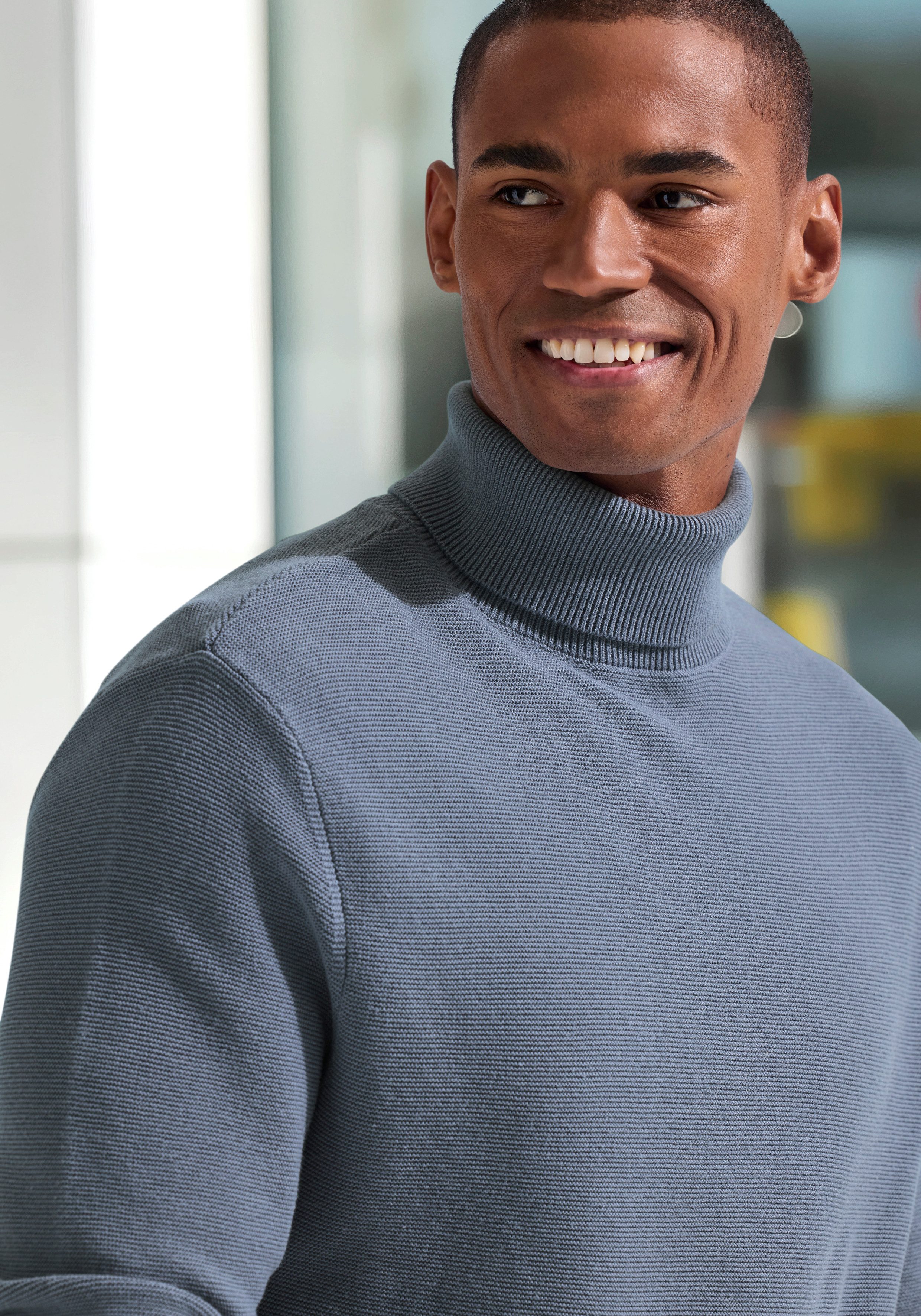 H.I.S Rollkragenpullover Strickpullover in modischer Struktur