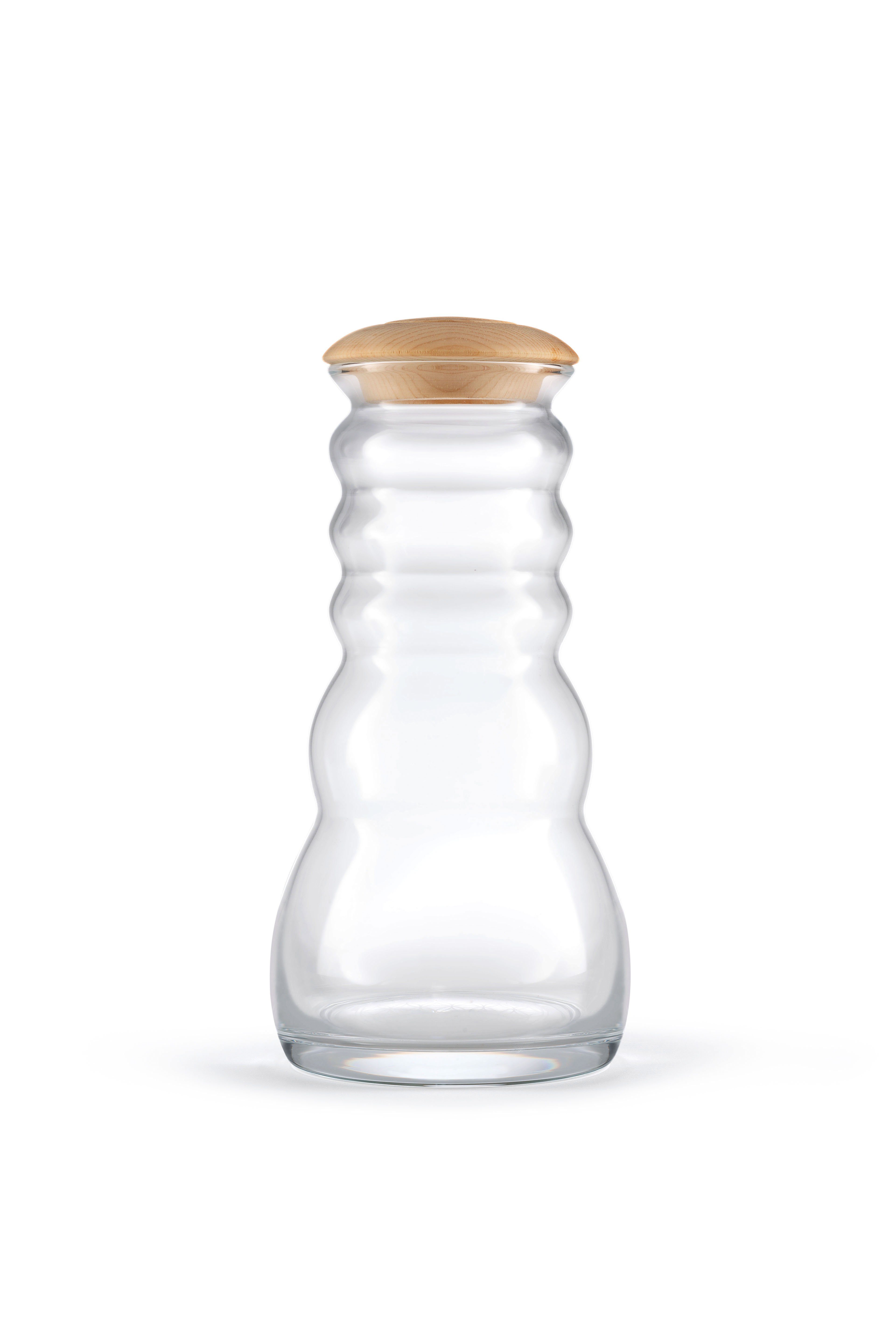 Wasserkrug Cadus White mit Zirbenholzdeckel 1.5l