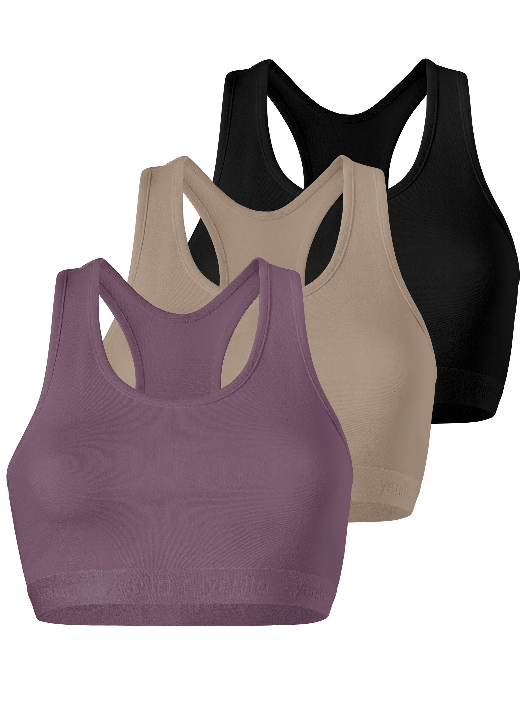 Yenita® Bustier Sports-Collection mit breiten Trägern (3-tlg) mit Racerback