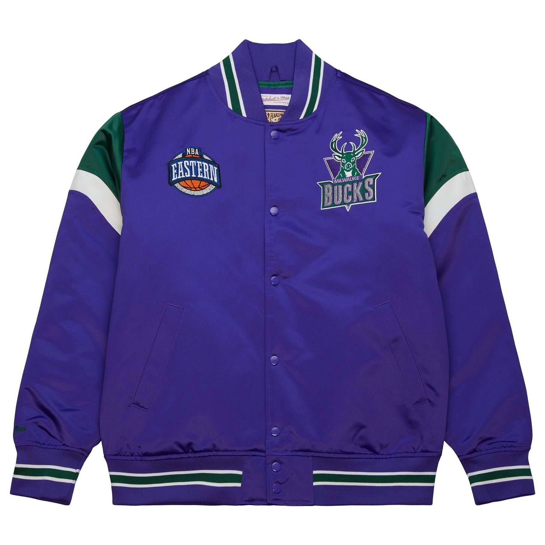 Mitchell & Ness Collegejacke Heavyweight Satin NBA Milwaukee Bucks