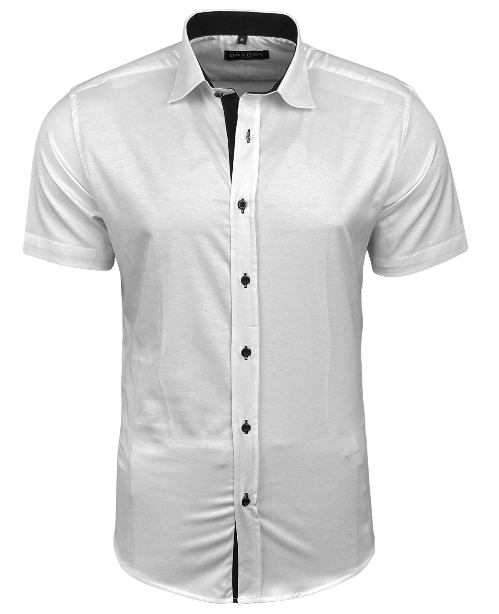 Baxboy Langarmhemd Kurzarmhemd Herren Hemd Bügelleichtes Slim Fit Kentkragen Uni B-455
