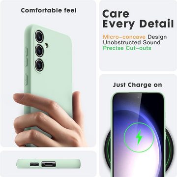 CoolGadget Handyhülle Grün als 2in1 Schutz Cover Set für das Samsung Galaxy S23 FE 6,4 Zoll, 2x Glas Display Schutz Folie + 1x TPU Case Hülle für Galaxy S23 FE