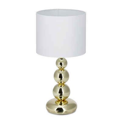 relaxdays Tischleuchte Tischlampe Gold