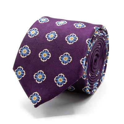 BGENTS Krawatte Seiden-Jacquard Krawatte mit Blüten-Muster Breit (8cm)