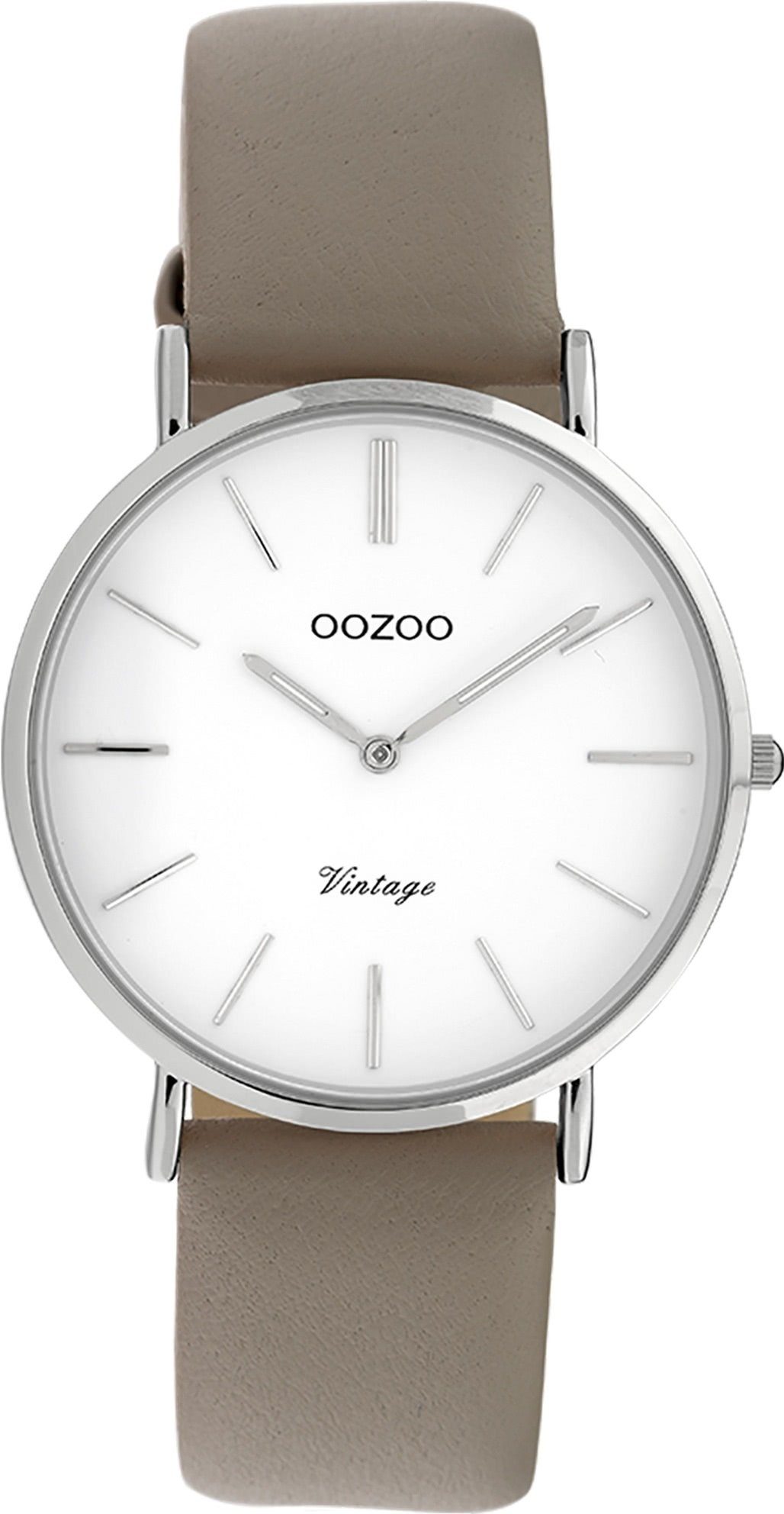 OOZOO Quarzuhr Oozoo Damen Armbanduhr OOZOO Vintage, (Analoguhr), Damenuhr rund, mittel (ca. 32mm) Lederarmband, Fashion-Style
