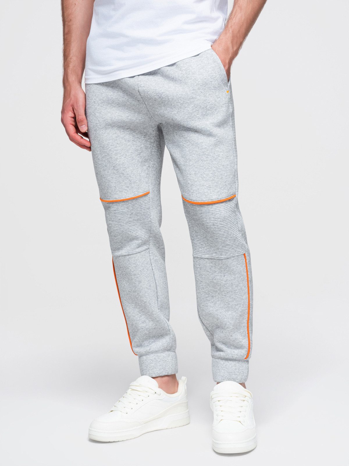 Sweathose Herren Sweatpants Slim-Fit mit Gummizug Grey melange XXL