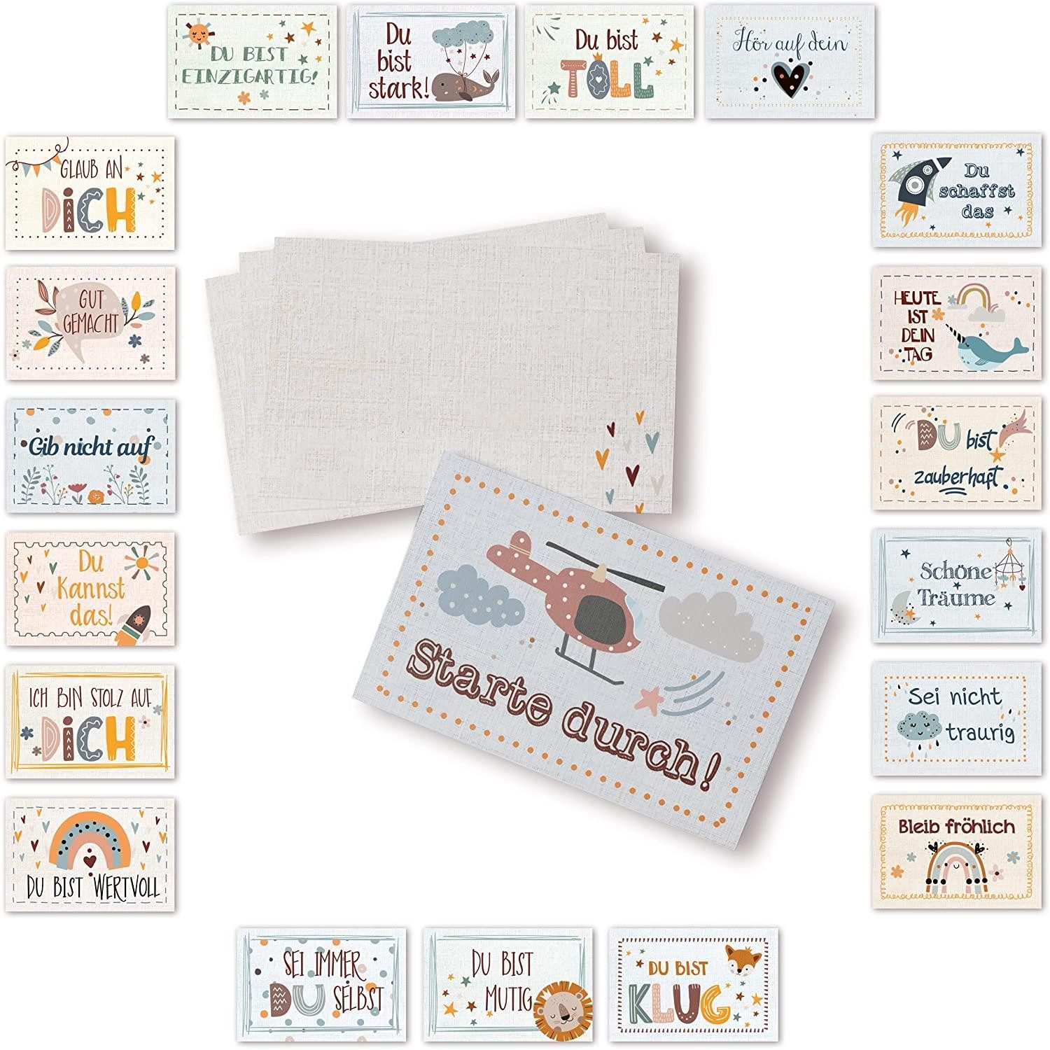 Logbuch-Verlag Klappkarte 20 kleine Karten mit motivierenden Sprüchen für Kinder