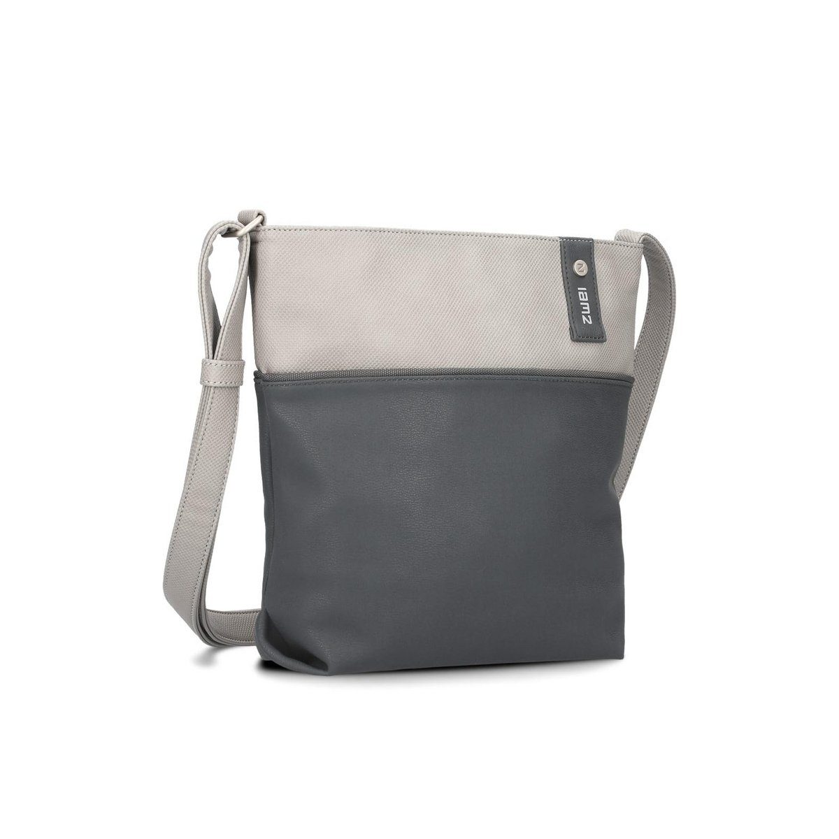 Zwei Handtasche grau (1-tlg) Velours - Ash | Reisetaschen