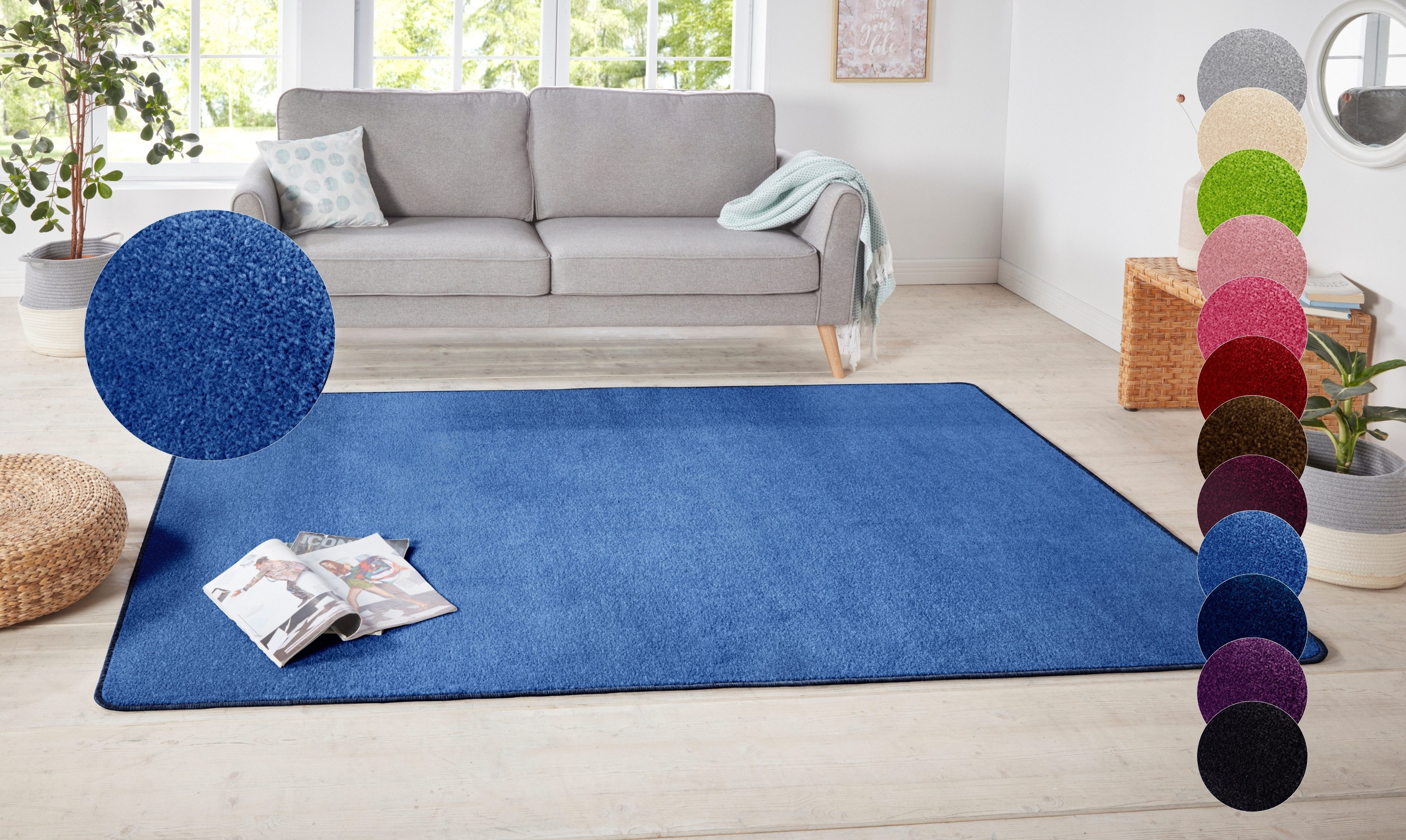 HANSE Home Teppich Shashi, rechteckig, Höhe: 8,5 mm, Kurzflor, Unifarben, L günstig online kaufen