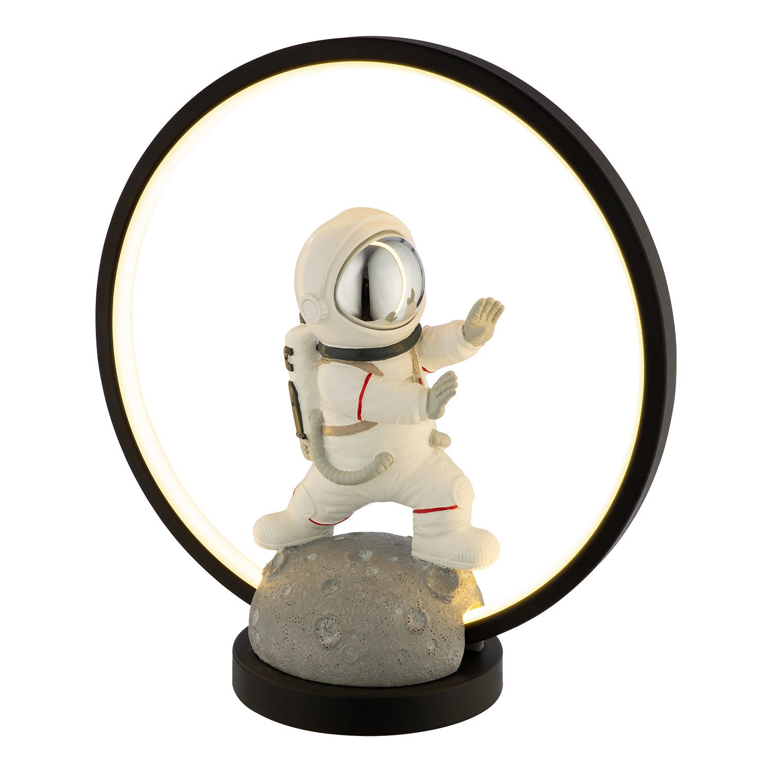 GILDE Tischleuchte KARATE Leuchte (LED) - grau, schwarz - Kunstharz - Höhe 33,5cm, Tischlampe - Schreibtischlampe - Nachttischlampe