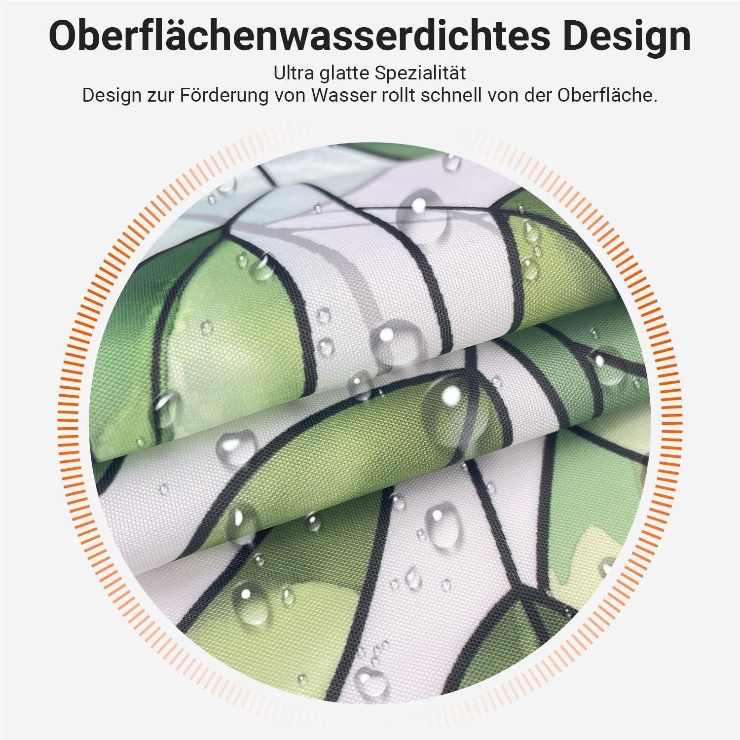 LuxusKollektion Duschvorhang Duschvorhang 200x180cm grün Blätter Grüne Grasblume 200 x 180 cm