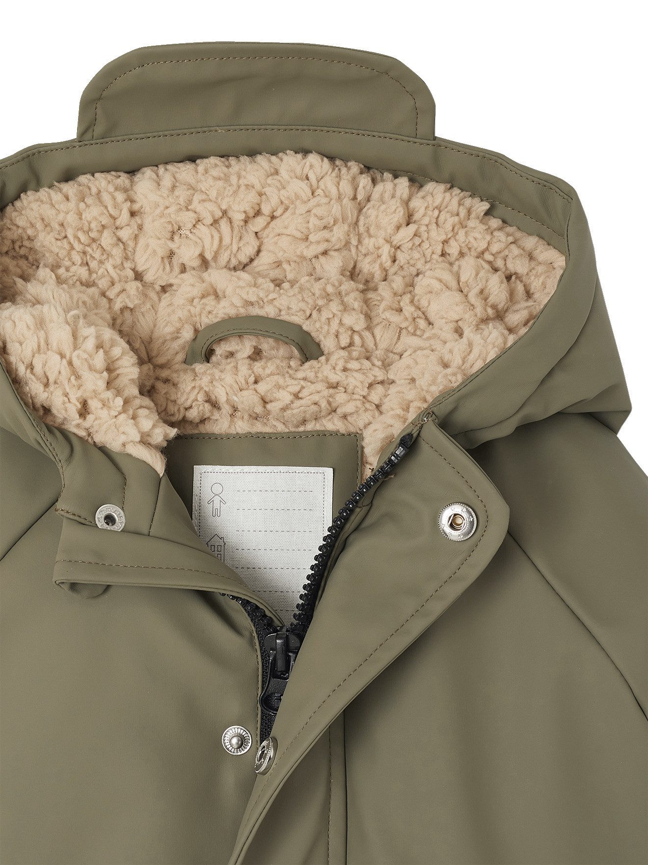 vertbaudet Regenjacke Baby Regenjacke mit Kapuze und Teddyfleece-Futter – Bild 3 von 5