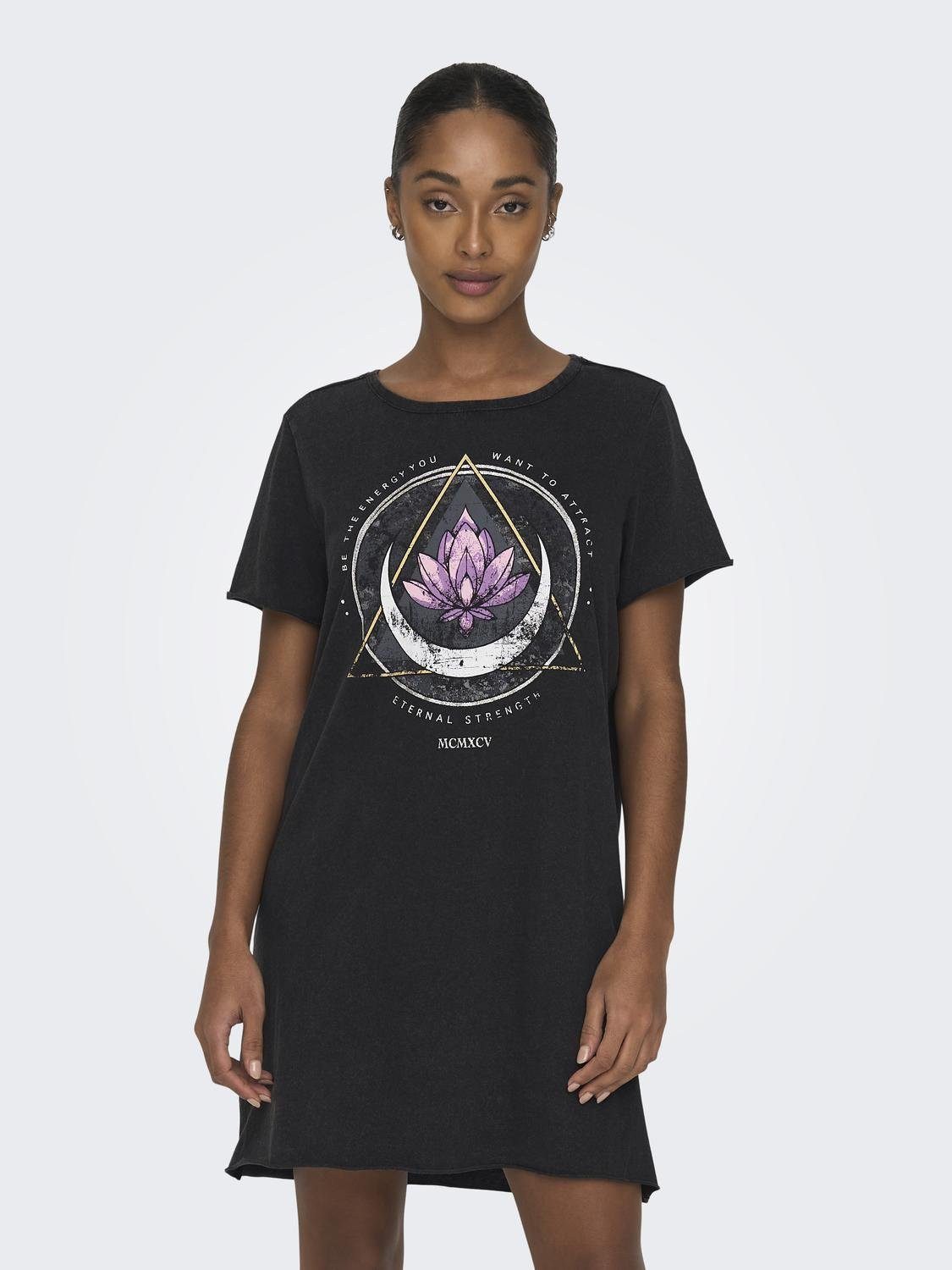 ONLY Shirtkleid Shirtkleid Maxi Print Kurzarm günstig online kaufen