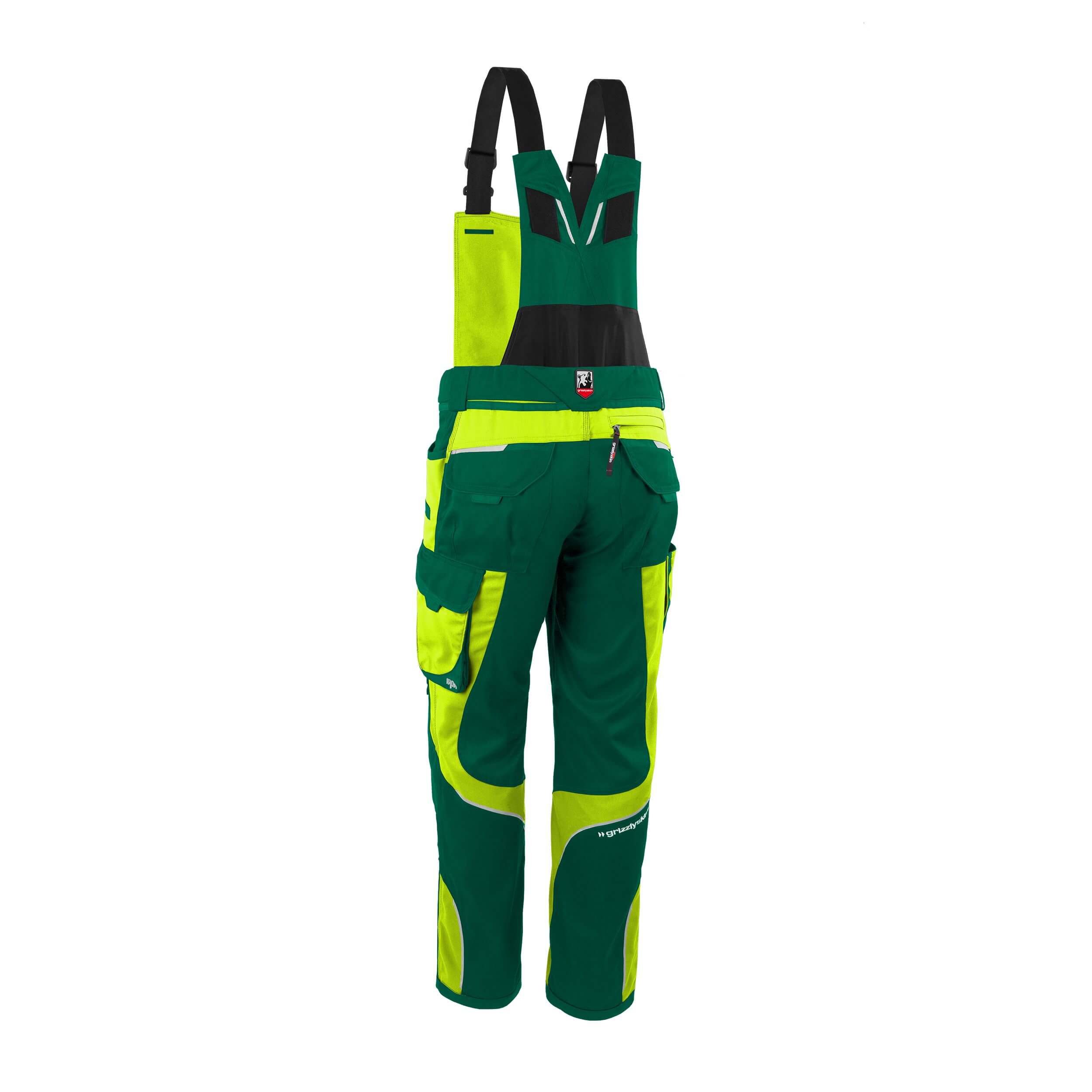 Qualitex Workwear Arbeitslatzhose moderne Latzhose IRON aus Lyocell, Cordura & Stretch - Reflexelemente (1-tlg) funktionaler Blaumann mit 19 Taschen - Atmungsaktiv - Verstellbar