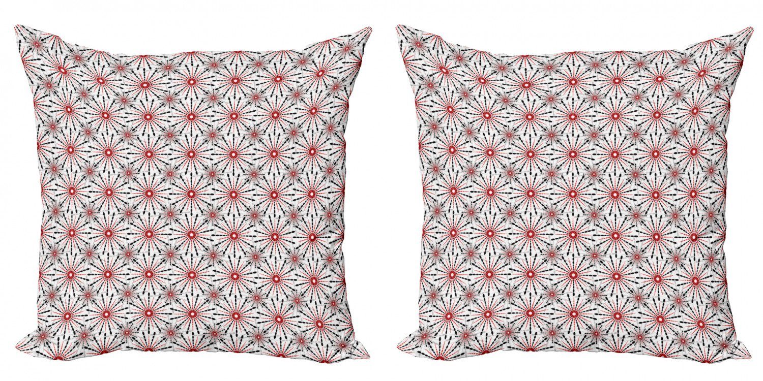 Kissenbezüge Modern Accent Doppelseitiger Digitaldruck, Abakuhaus (2 Stück), Geometrisch trippy Blumen