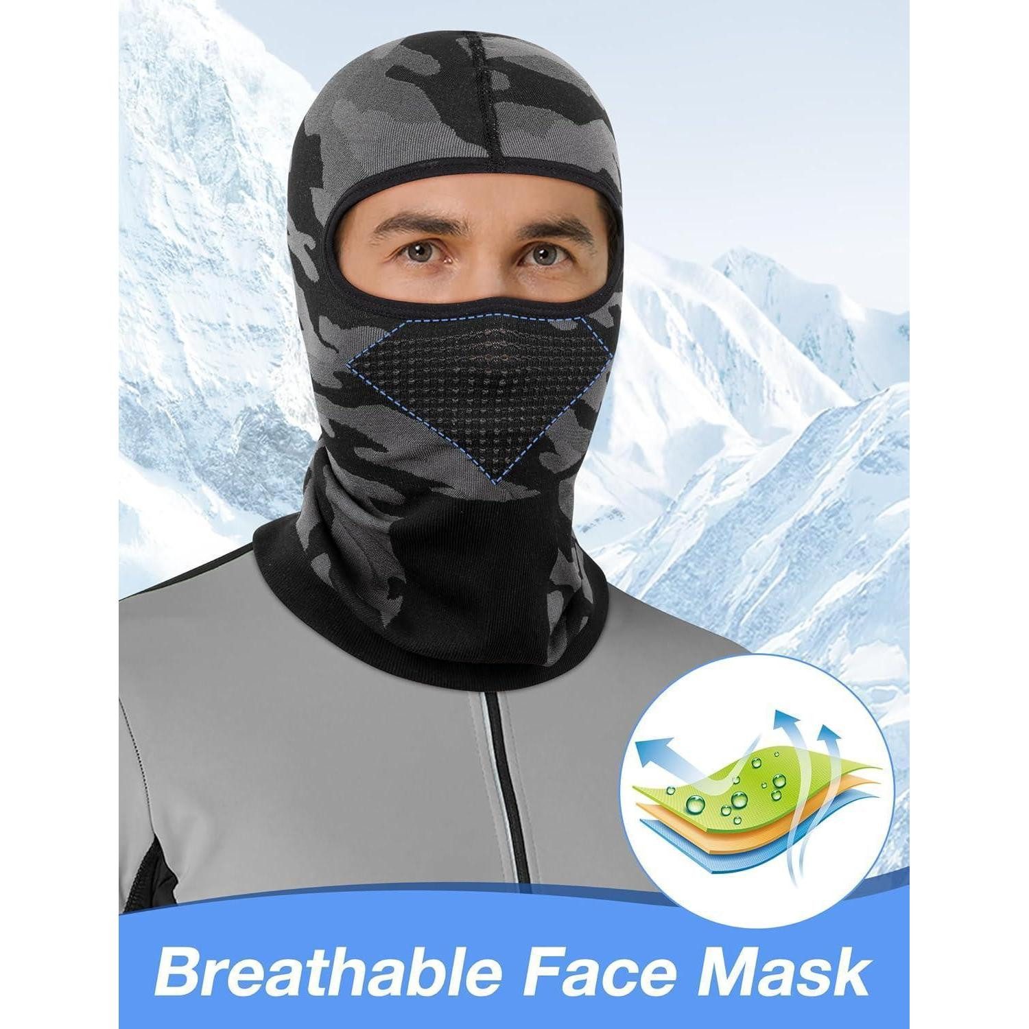LuxusKollektion Sturmhaube Sturmhaube winddicht warm multifunktional Herren Ski Rad Motorrad