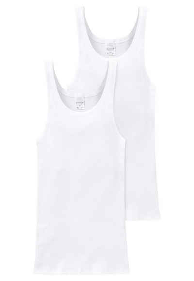 Schiesser Unterhemd »2er Pack Cotton Essentials Doppelripp« (Spar-Set, 2-St) Unterhemd - Baumwolle - Besonders strapazierfähig und langlebig, Hoher Tragekomfort, In hochwertiger, formstabiler Doppelripp-Qualität