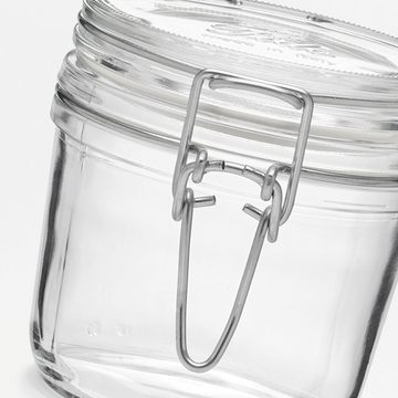 Bormioli Rocco Vorratsglas Vorratsglas "Fido" 0,35l, Glas, (Set, 6-tlg., 6 Stück, 0,35l Fassungsvermögen), gefriergeeignet, luftdicht verschließbar