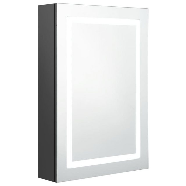 vidaXL Badezimmerspiegelschrank LED-Spiegelschrank fürs Bad Grau 50x13x70 cm