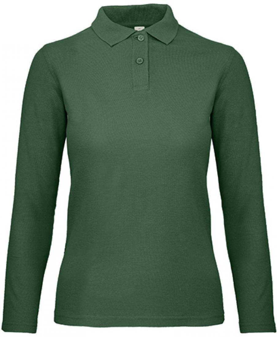 B&C Langarm-Poloshirt Damen Long Sleeve Polo ID.001 / 100 % Baumwollpiqué günstig online kaufen