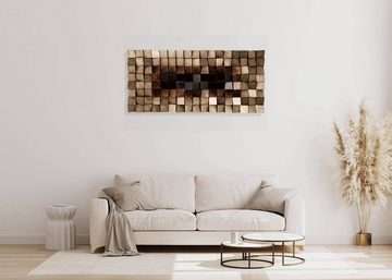 KUNSTLOFT Wandbild Lustrous Pixel, handgefertigtes Wandbild mit 3D Effekt