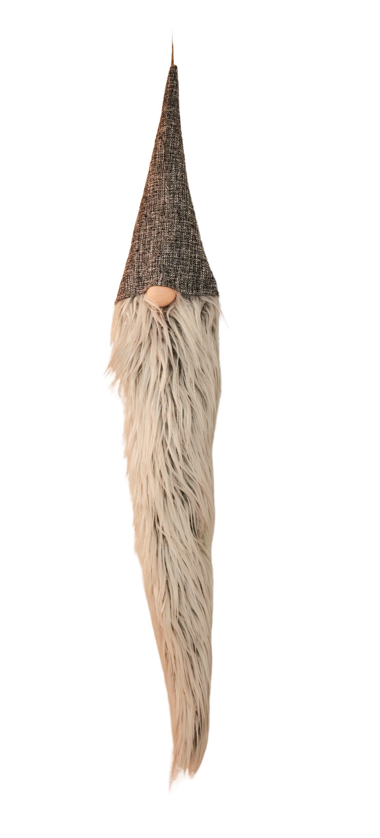 Dekoleidenschaft Dekohänger "Wichtel mit Zottelbart", 100 cm hoch, grau, textile Weihnachtsdeko (1 St), Türdeko, Weihnachtswichtel zum Aufhängen, Türhänger, Wanddeko