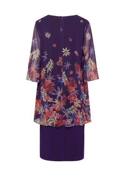 GOLDNER Abendkleid Kurzgröße: Kleid mit floralem Chiffonüberwurf
