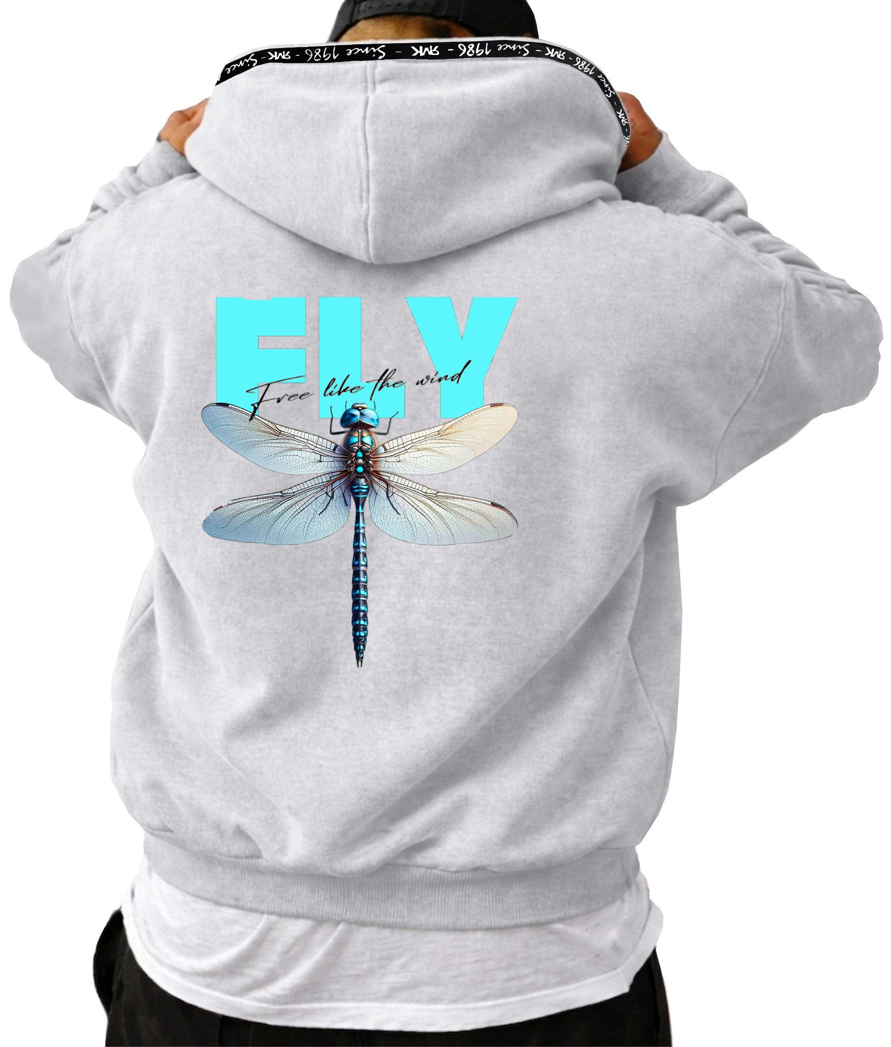 RMK Kapuzenpullover Herren Winter Pullover Fly Libelle