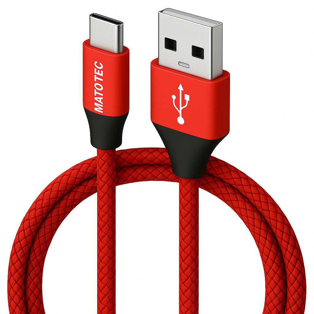 Alpha Electronics USB C Datenkabel SCHNELL Ladekabel für Samsung usw.- mehrere Längen USB-Kabel, USB-C, USB Typ A (100 cm), Schwarz, Rot, Silber, Blau