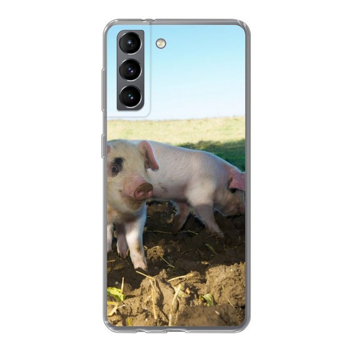 MuchoWow Handyhülle Schweine - Tiere - Landschaft Phone Case Handyhülle Samsung Galaxy S21 Silikon Schutzhülle
