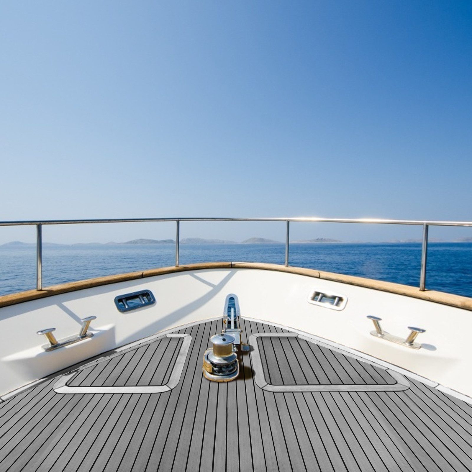 Clanmacy Bodenmatte Teak EVA Schaum Marine Teak Bodenbelag Matte Deck Teppich 240x60/90cm – Bild 5 von 5