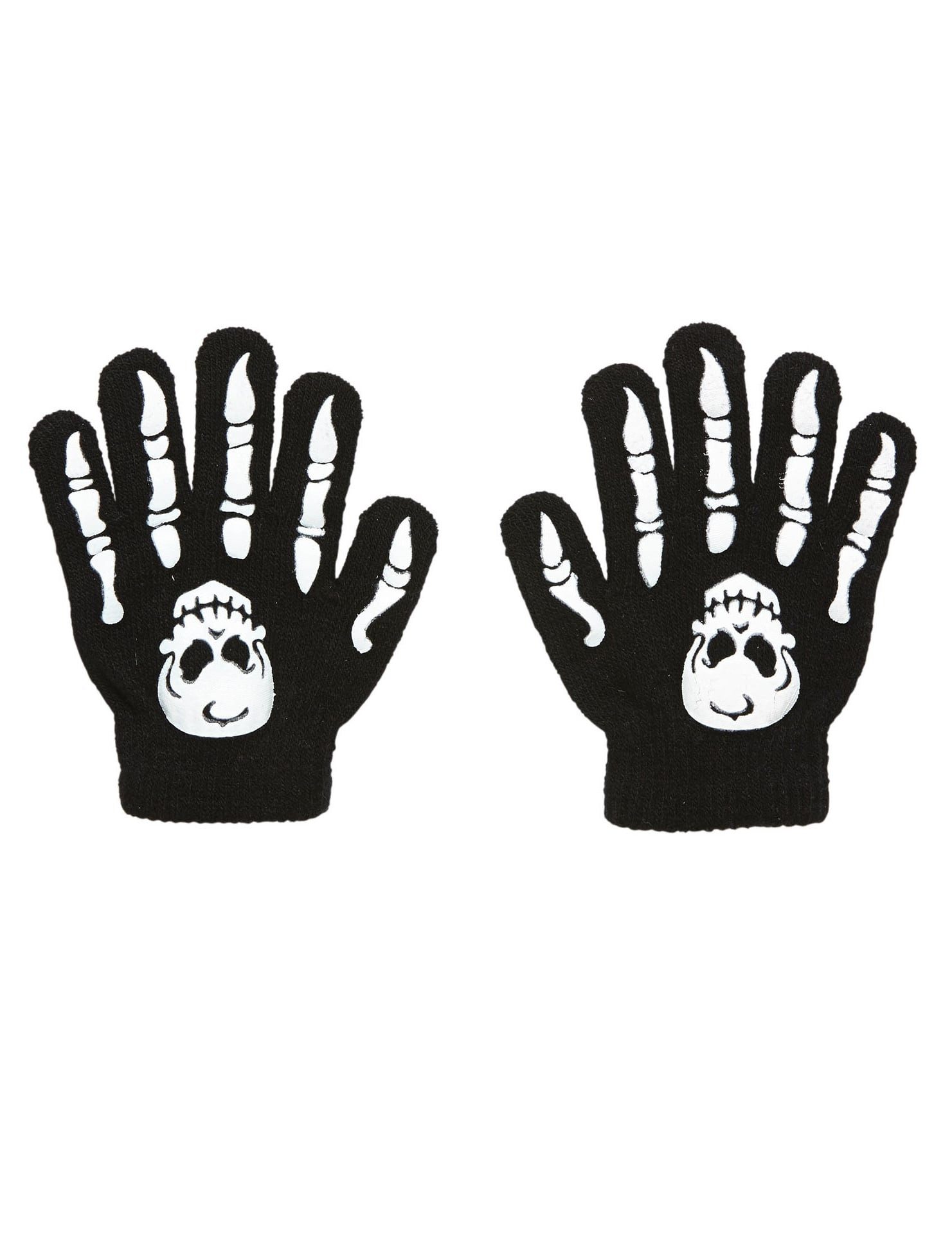 Widmann S.r.l. Kostüm Skelett-Handschuhe für Kinder Halloween schwarz-weiss