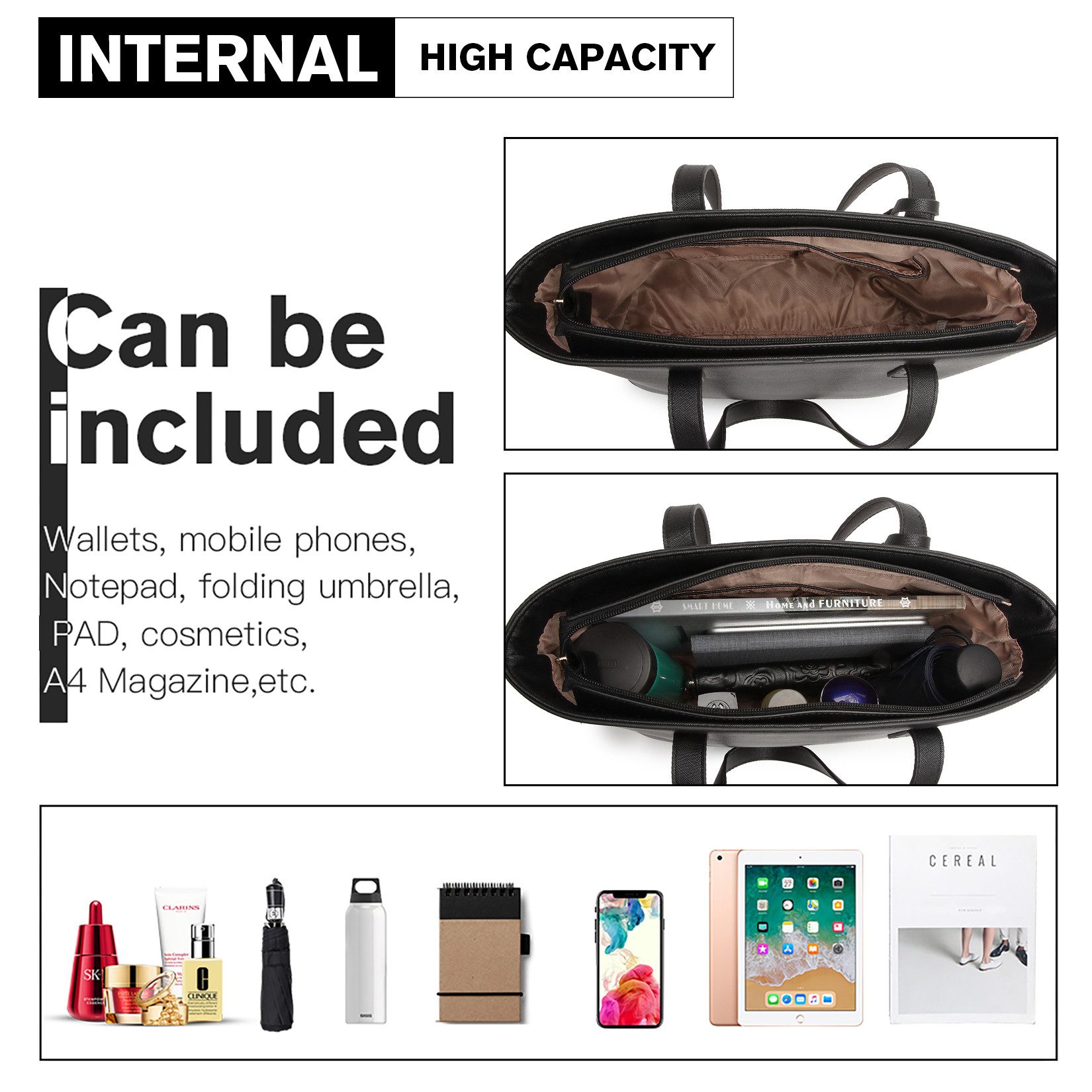 Miss Lulu Handtasche Damen 3-in-1 Handtaschen-Set