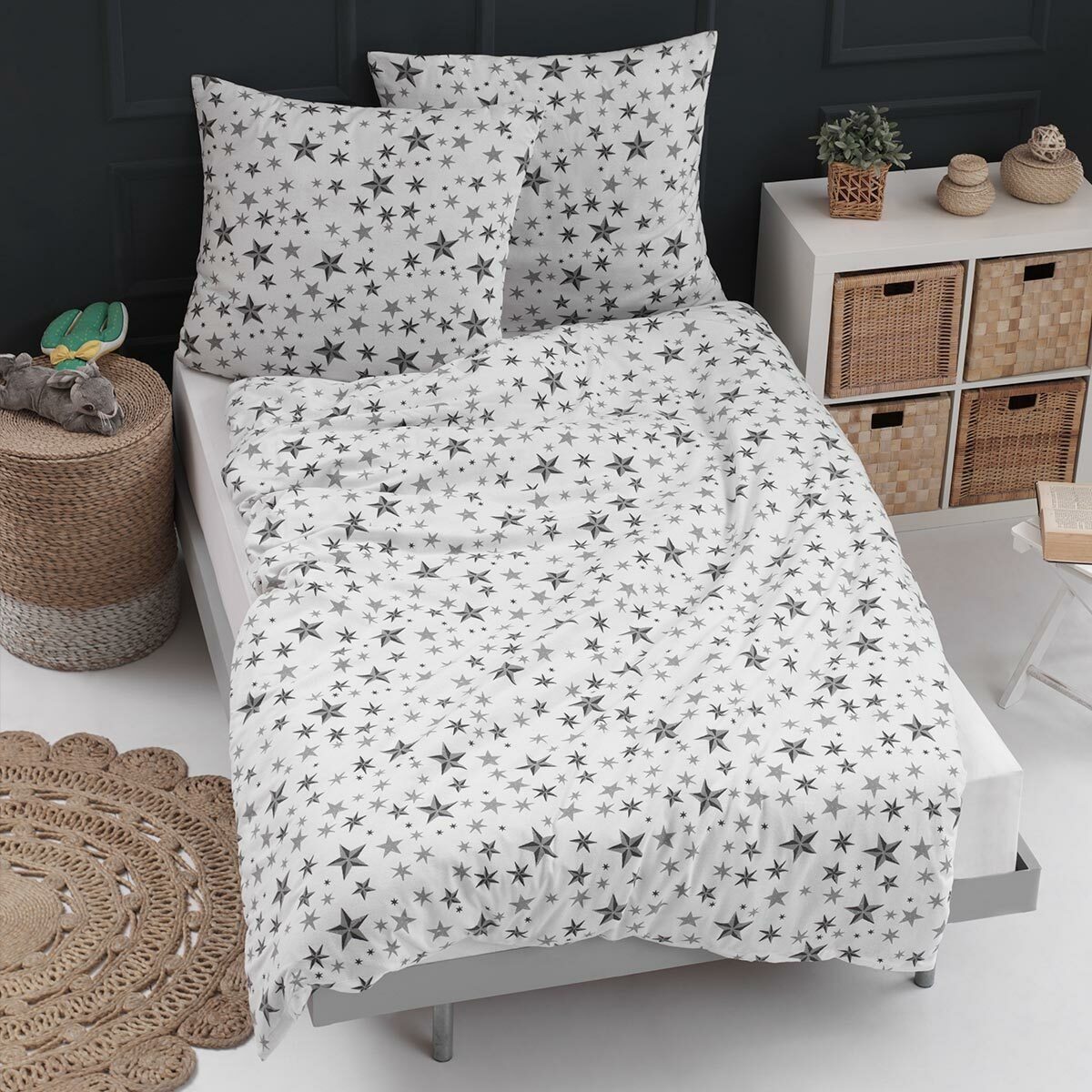 TRAUMSCHLAF Bettwäsche Sterne, Flanell, 2 teilig, winterliches Design günstig online kaufen