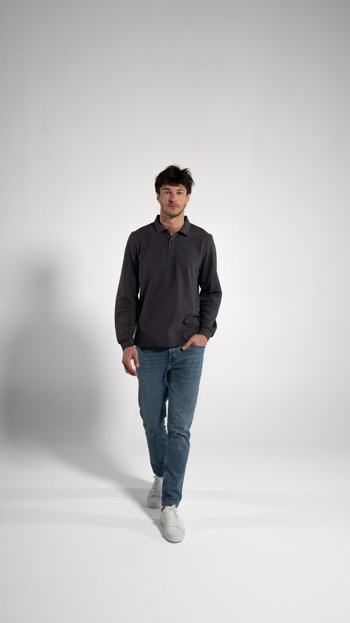 GORG Langarm-Poloshirt Herren Langarm-Poloshirt aus Bio-Baumwolle