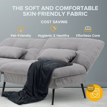 COMHOMA Schlafsofa Bettsofa mit Schlaffunktion, Klappsofa, Couch Gästebett mit verstellbare Rückenlehne aus Stoff