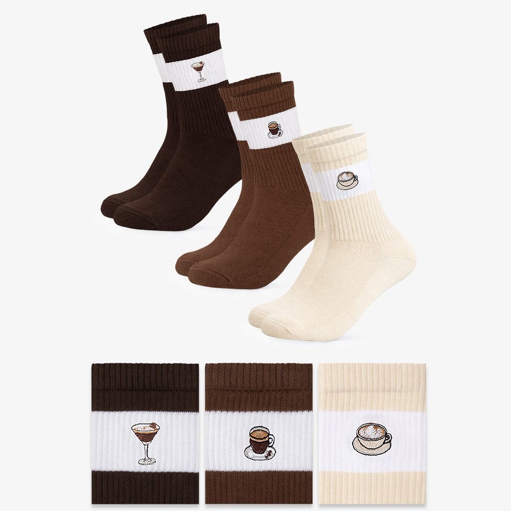OCCULTO Tennissocken Damen Bunte Motiv Tennissocken 3er Pack (Modell: Elly) (3-Paar)