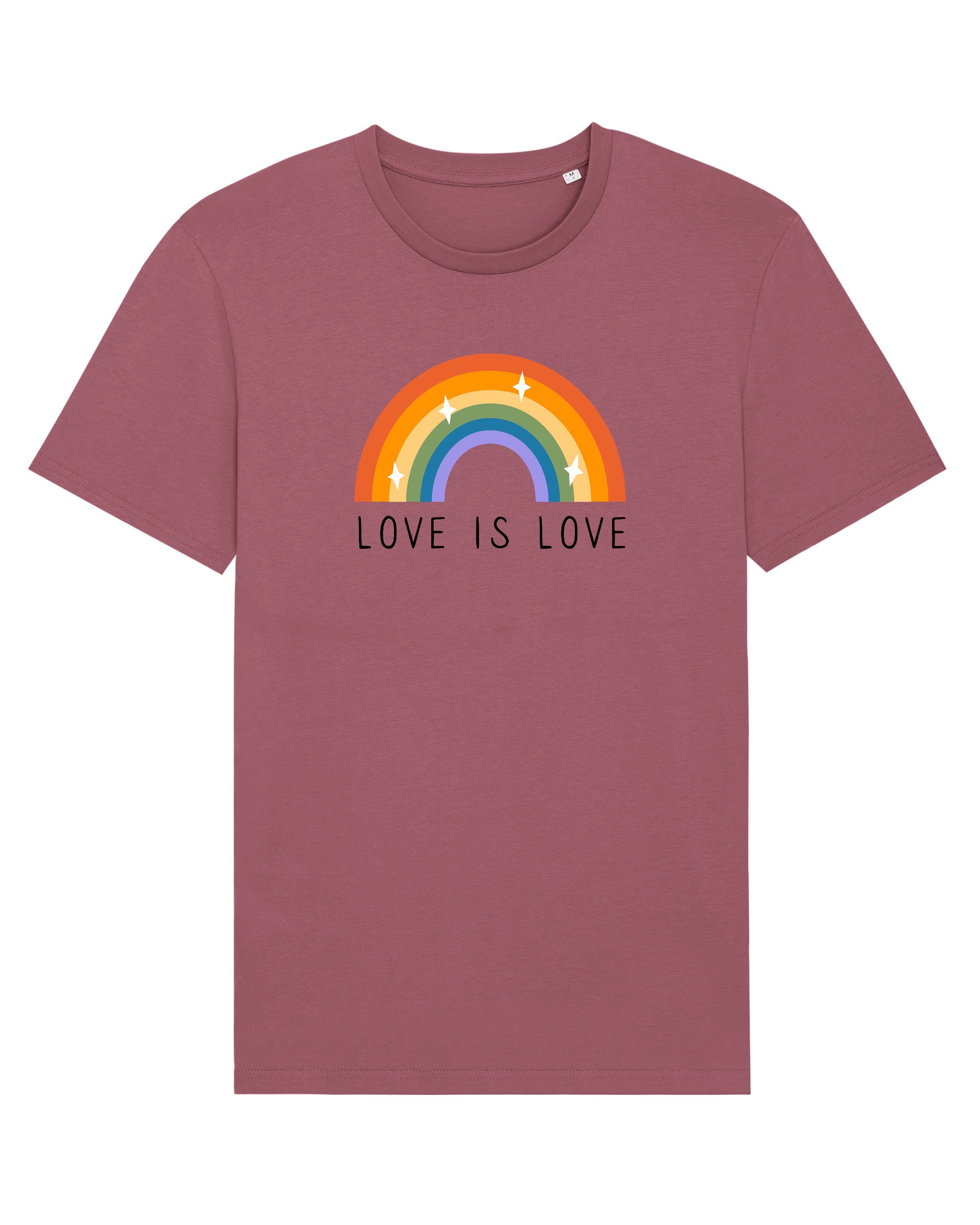 wat? Apparel Print-Shirt Love is Love (1-tlg) Hibiscus Rose