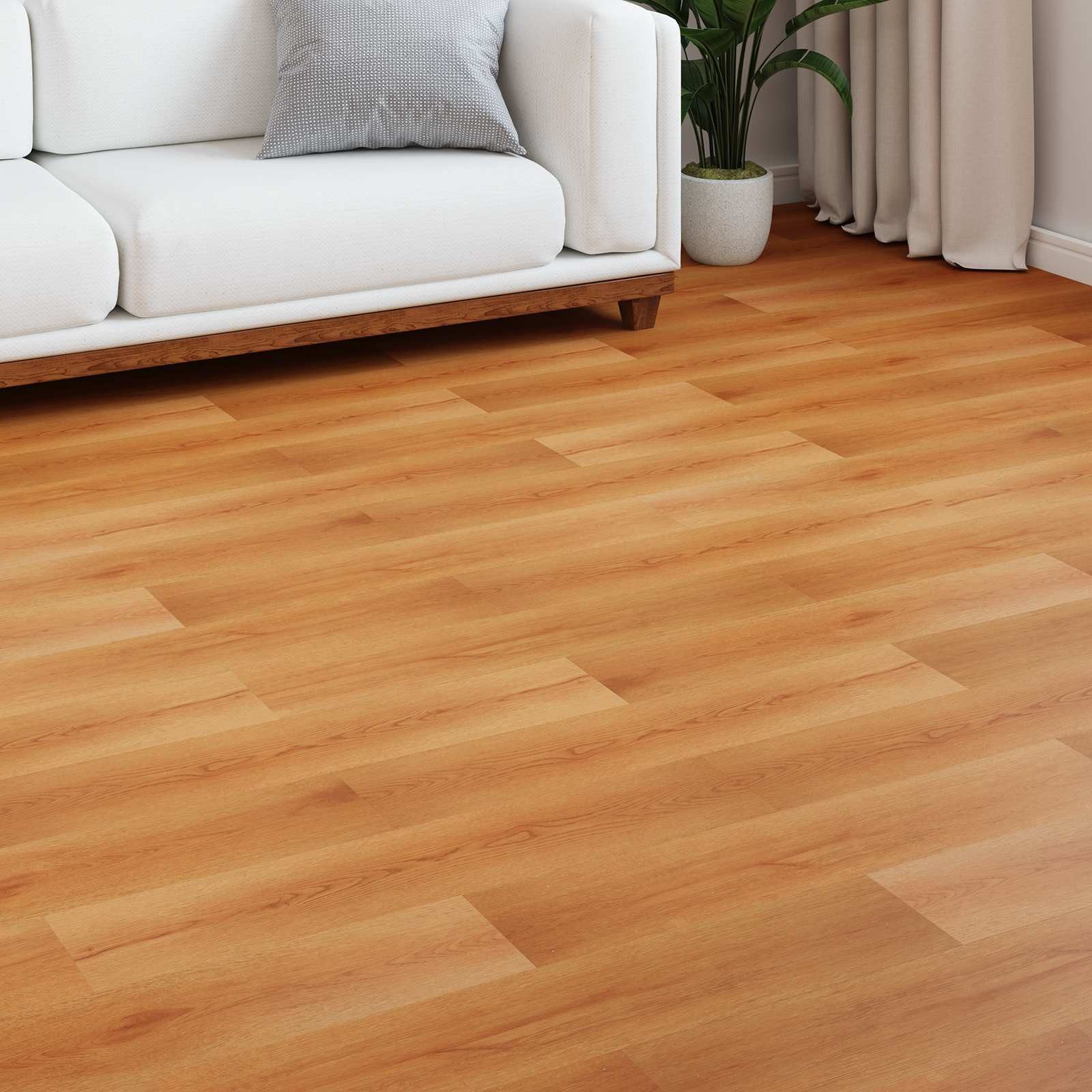 vidaXL Teppichboden Laminatboden Beige 101 x 20 x 0,8 cm 15 stk. Holzwerkstoff, Rechteckig, Höhe: 0.8 mm