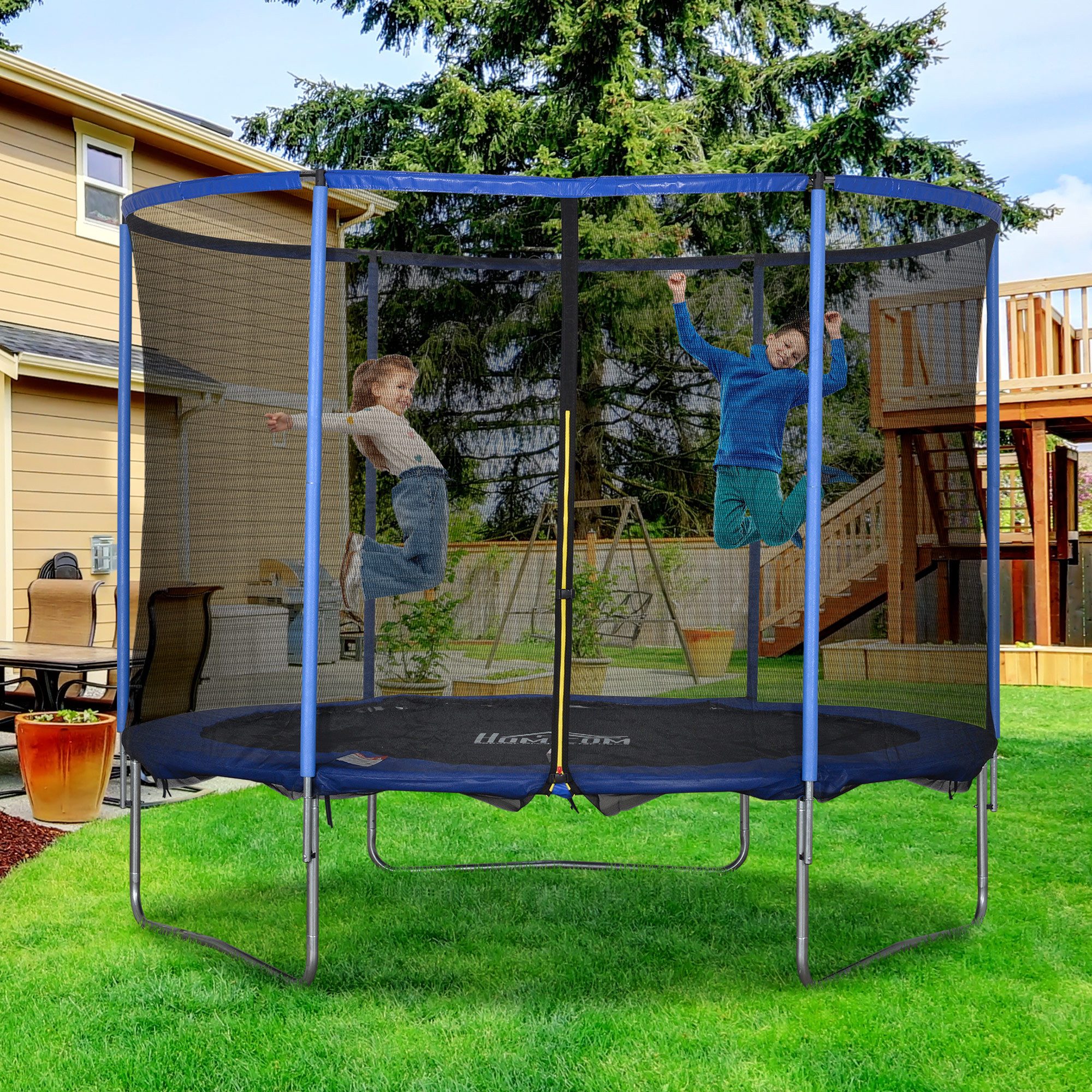 HOMCOM Fitnesstrampolin Trampolin mit Sicherheitsnetz, Ø 305 cm, (Gartentrampolin, 1 tlg., Trampolin), für Garten, Schwarz