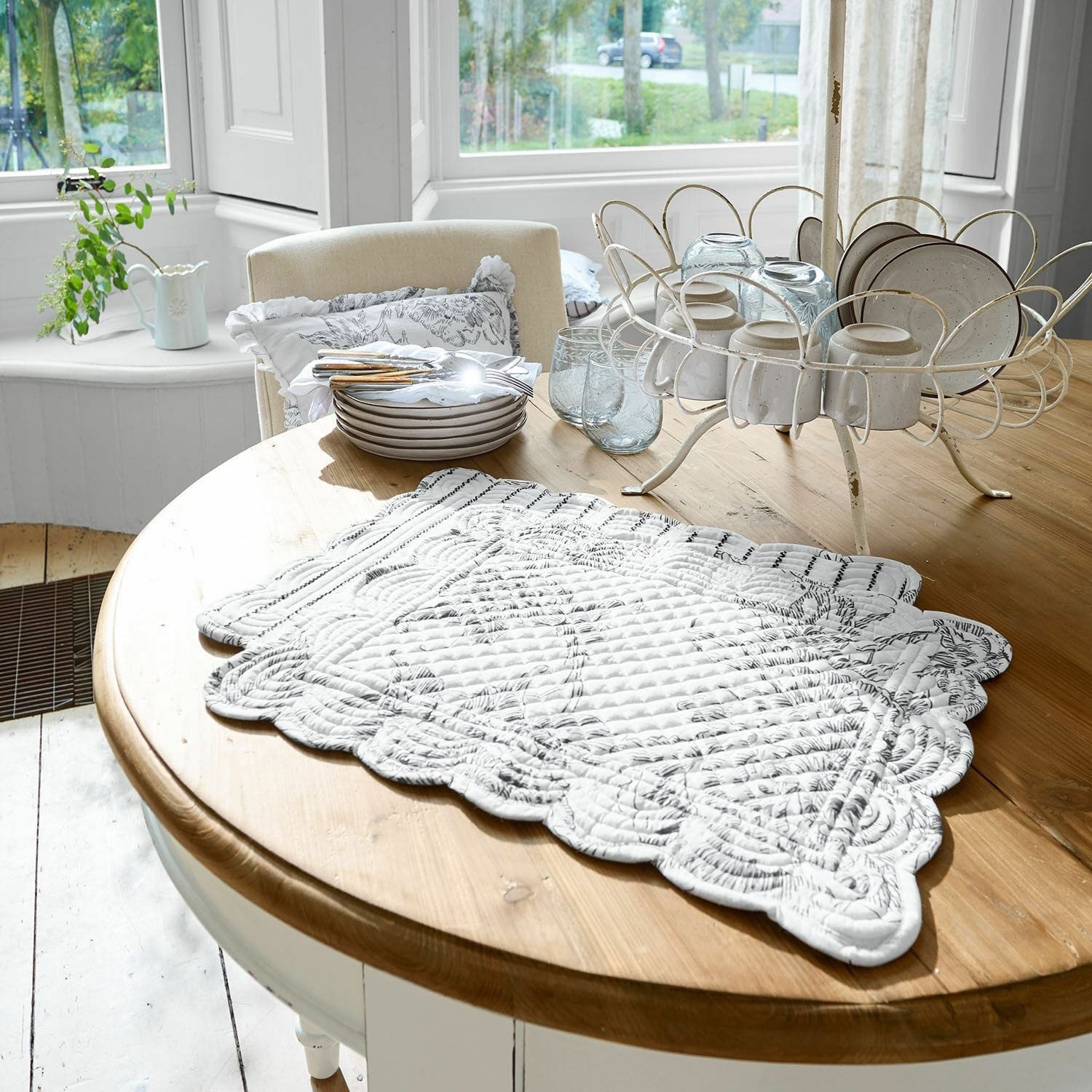 Mirabeau Platzset Platzset 2er Set Calarion weiß/grau