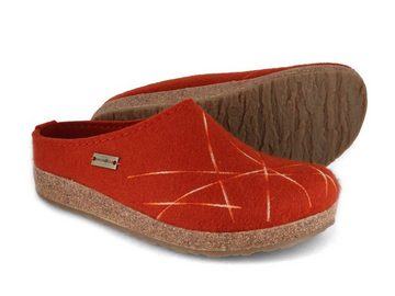 Haflinger Grizzly Mikado Damen Filzpantoffeln, fuchs, motiv, winter Hausschuh atmungsaktiv