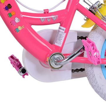 Volare Kinderfahrrad Peppa Pig - Mädchen - 12 Zoll - Pink - Zwei Handbremsen, 85% zusammengebaut, Alter: 3 - 4,5 Jahre, Luftbereifung