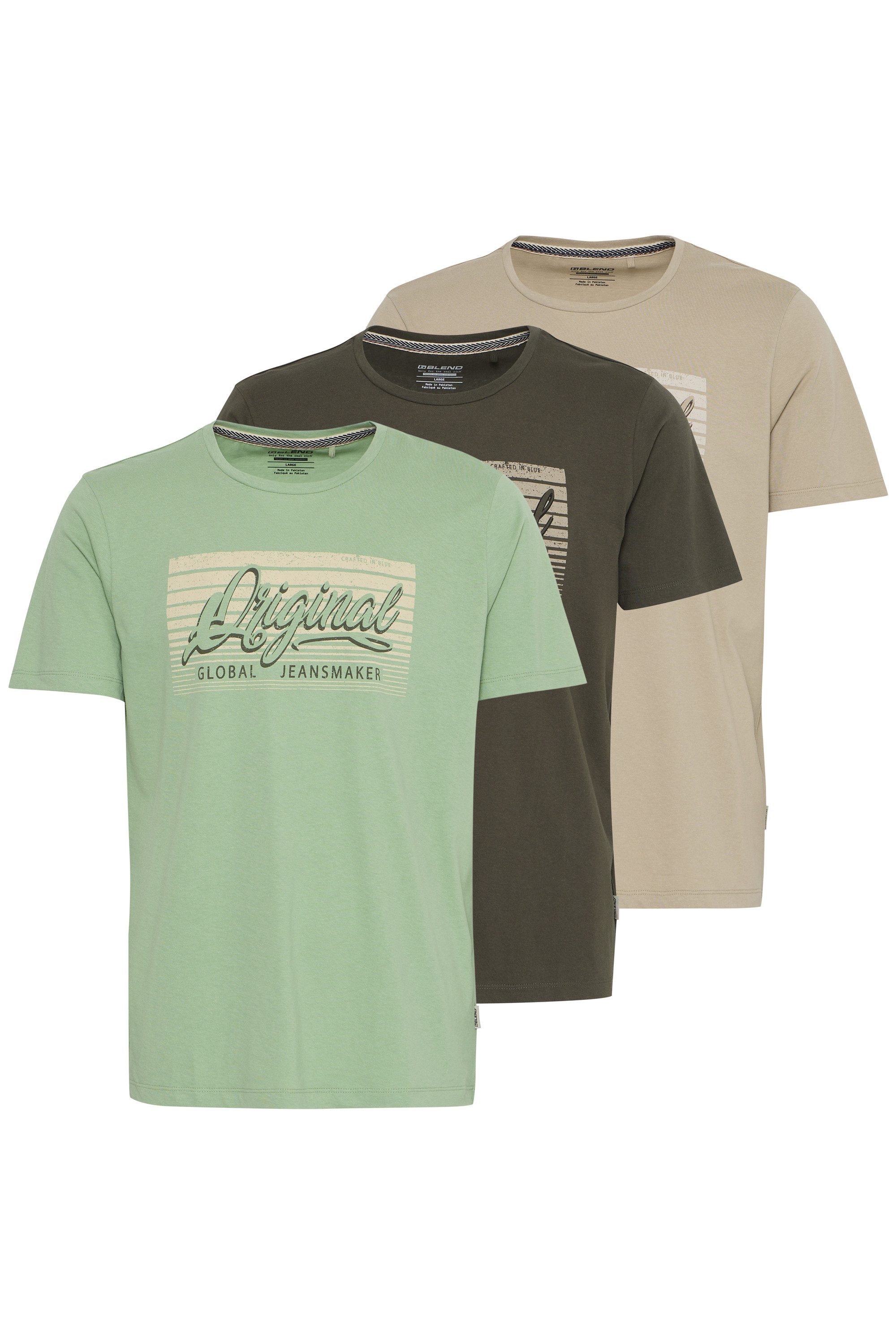 Blend T-Shirt T-Shirt (3-tlg) 3er Pack T-Shirt mit Print